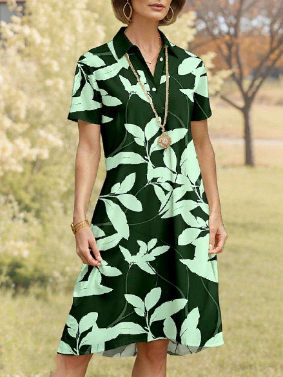 Damen Polo-Kleid mit floralem Design und komfortablem Schnitt EB