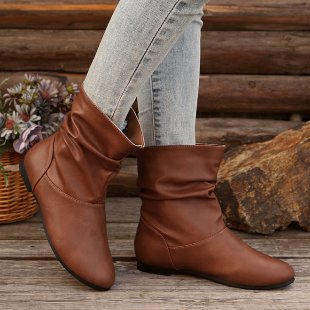 Damen modische Stiefeletten mit elegantem Rüschendesign und weichem Obermaterial EB
