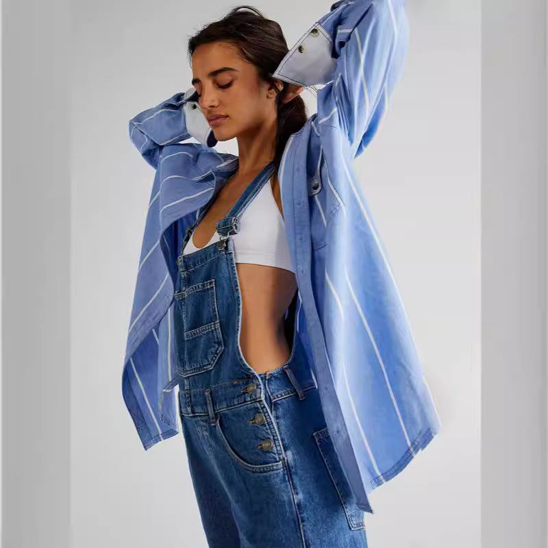 Damen Latzhose im lässigen Schnitt mit trendigen Details EB
