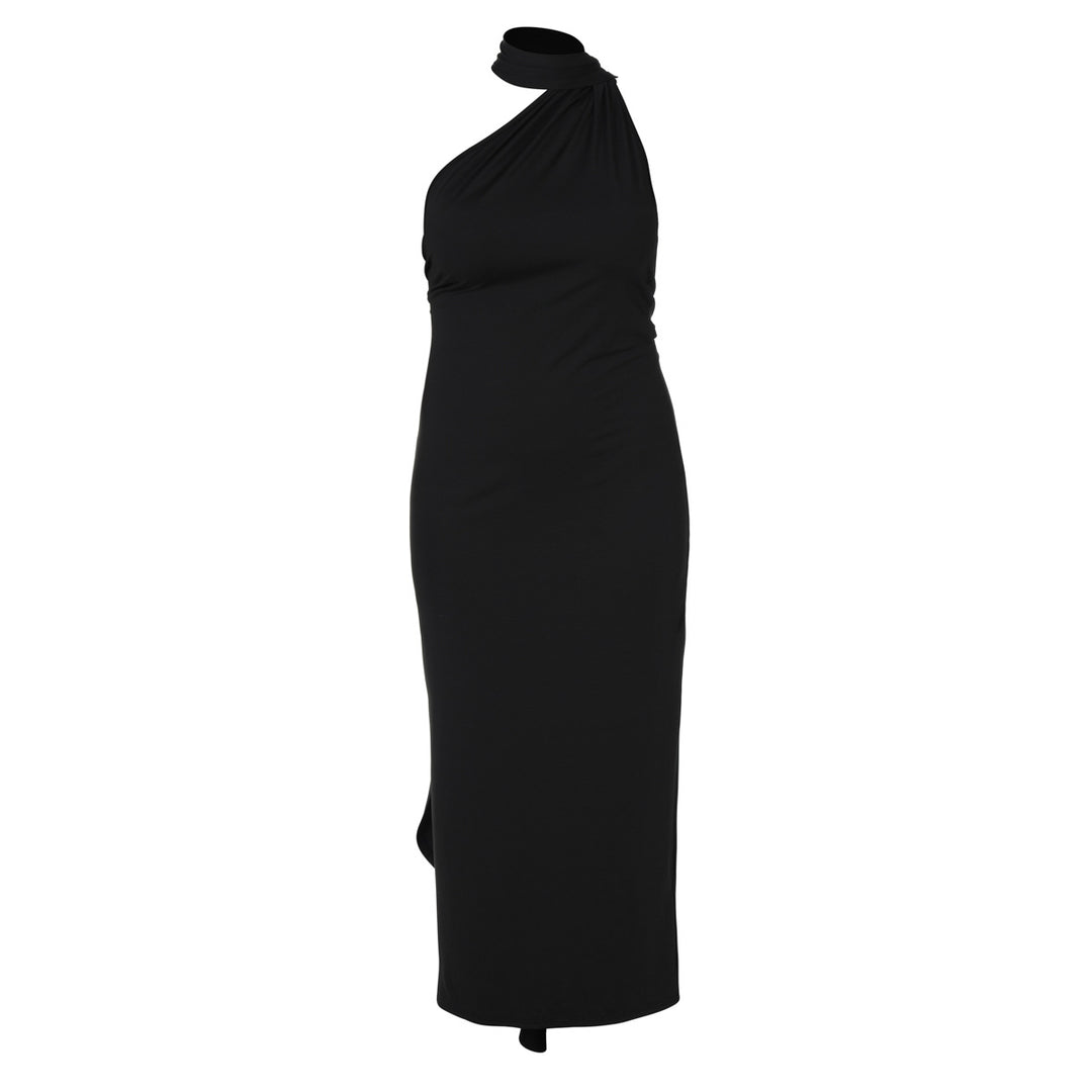 Damen Elegantes One-Shoulder Maxikleid mit figurbetonter Silhouette EB