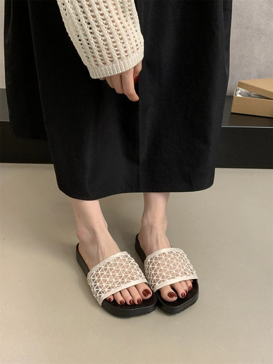 Damen modische Sandalen mit atmungsaktivem Netzdesign und rutschfester Sohle EB