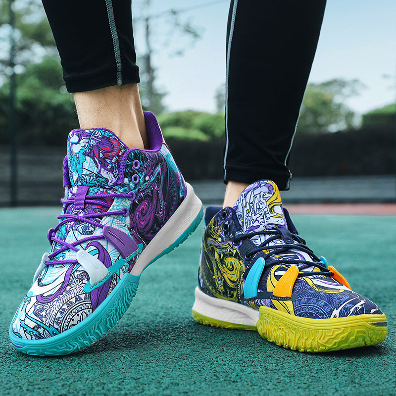 Damen Sportliche Basketball-Sneaker mit innovativem Print EB