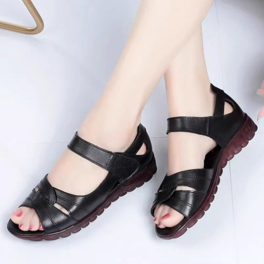 Damen Komfortable Sandalen mit verstellbarem Riemchen und gepolsterter Sohle EB