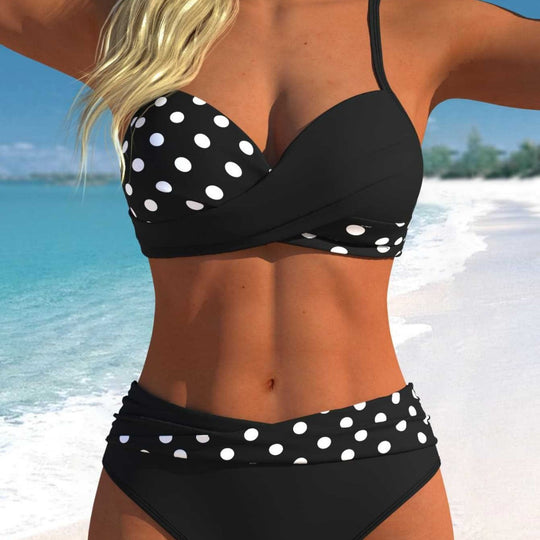 Damen Bikini-Set mit croppenden Oberteil und hohem Taillenschnitt EB