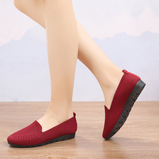 Damen Komfortable Slip-On Freizeit-Schuhe mit atmungsaktiver Struktur EB