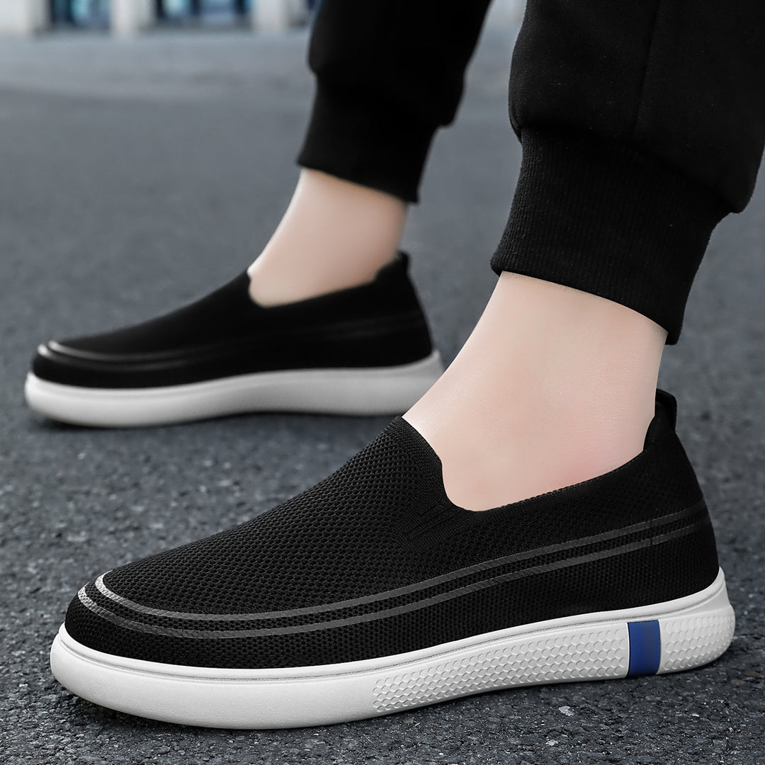 Herren nan nahtloser Strick-Slip-On Freizeit-Sneaker mit atmungsaktivem 3D-Mesh und stoßdämpfender EVA-Flexsohle EB