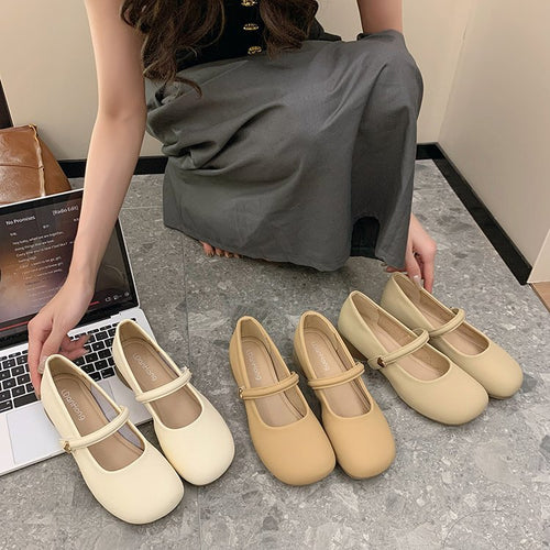 Damen Ballerina-Schuhe mit verstellbarem Riemchen und komfortablem Fußbett EB