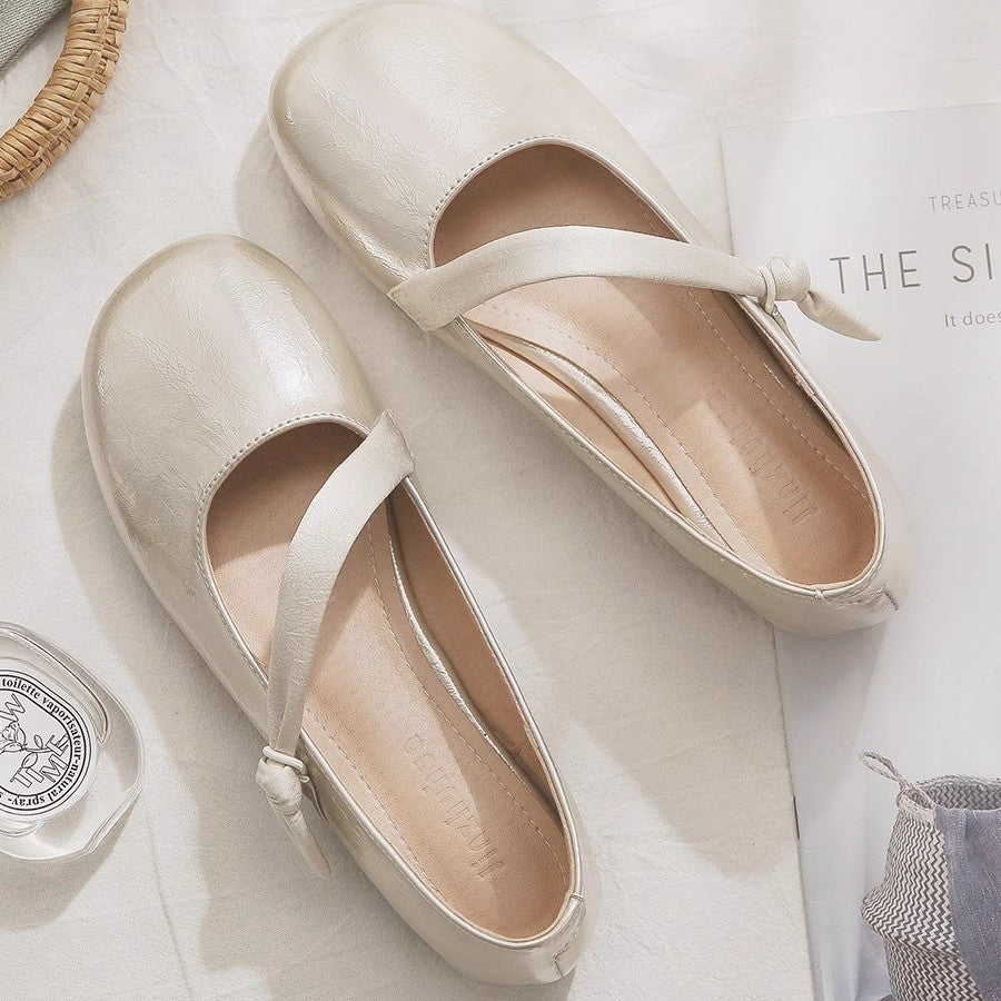 Damen elegante Ballerinas mit modischem Schleifendetail und komfortabler Innensohle EB