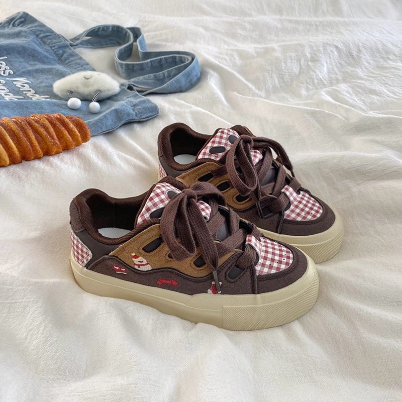 Damen Sportliche Sneaker im lässigen Karomuster mit modernem Design EB