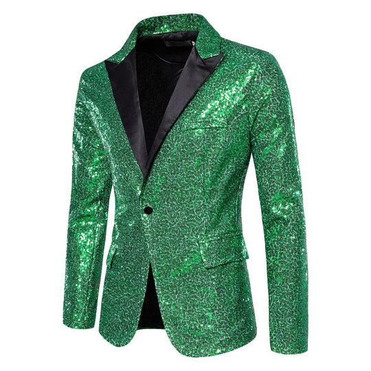 Herren schimmernder Pailletten Blazer EB