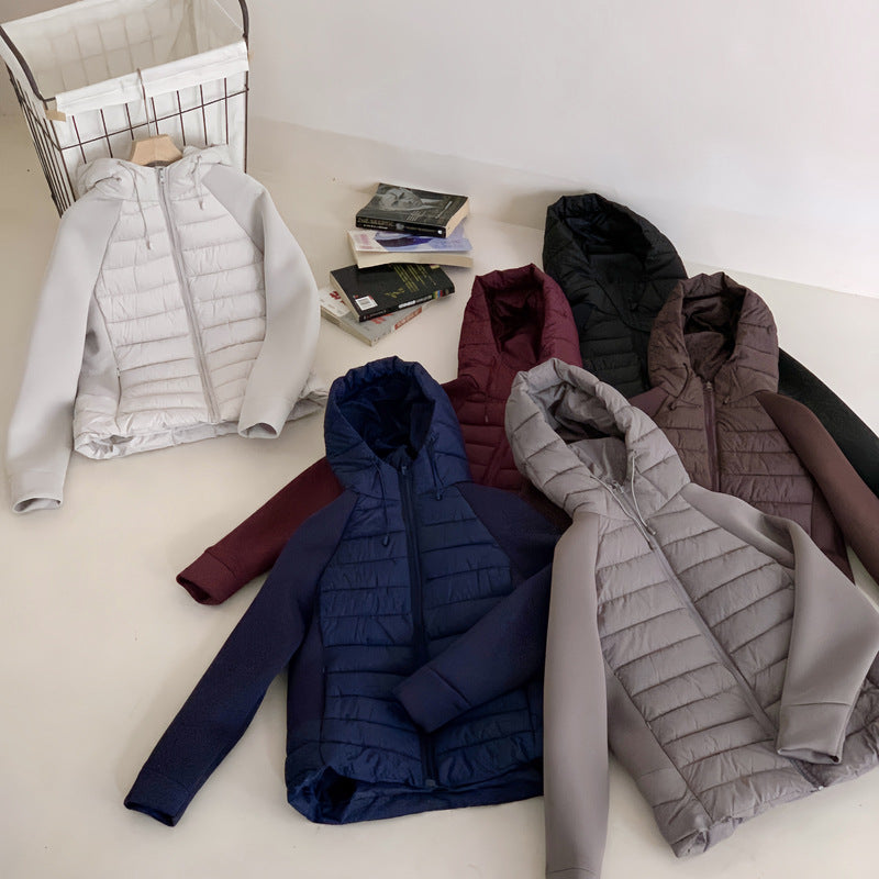 Damen Innovative Hybridjacke mit hohem Kragen und abnehmbarer Kapuze EB