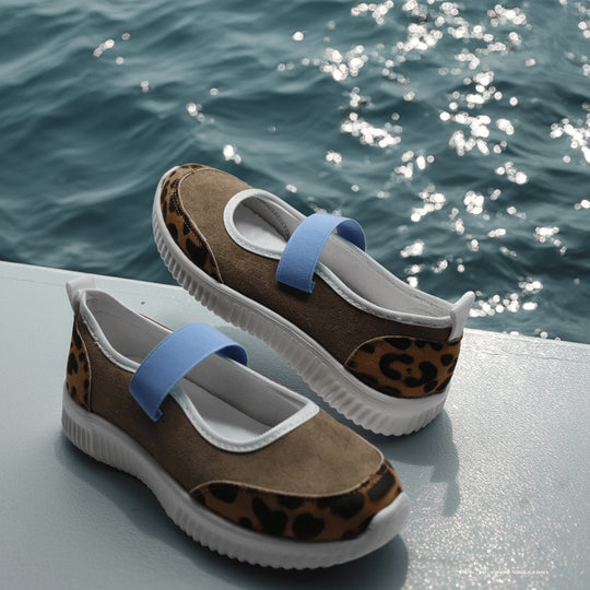 Damen Sportliche Freizeit-Schuhe mit elastischem Riemen EB