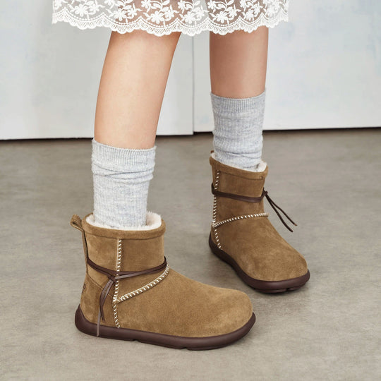 Damen Winterstiefel mit weichem Innenfutter und modischem Karo-Design EB