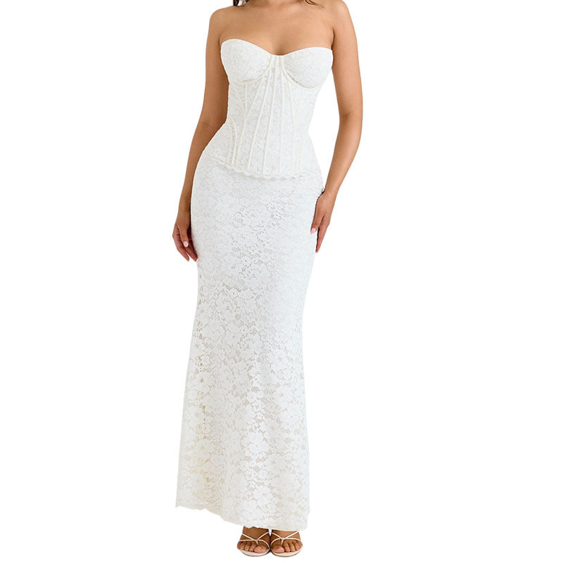 Damen Spitzen-Corsagenkleid EB