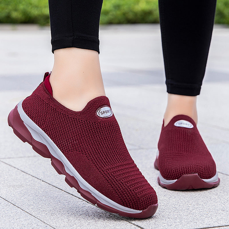 Damen Slip-On Laufschuhe mit atmungsaktivem Mesh-Obermaterial und flexibler Sohle EB