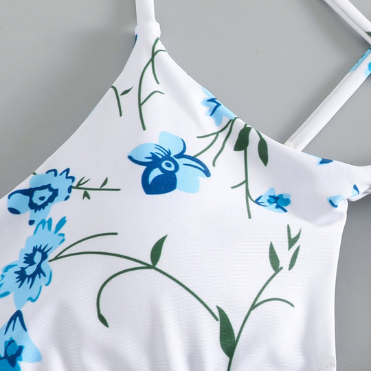 Damen Bikiniset mit verstellbaren Trägern und floralem Musterdruck EB