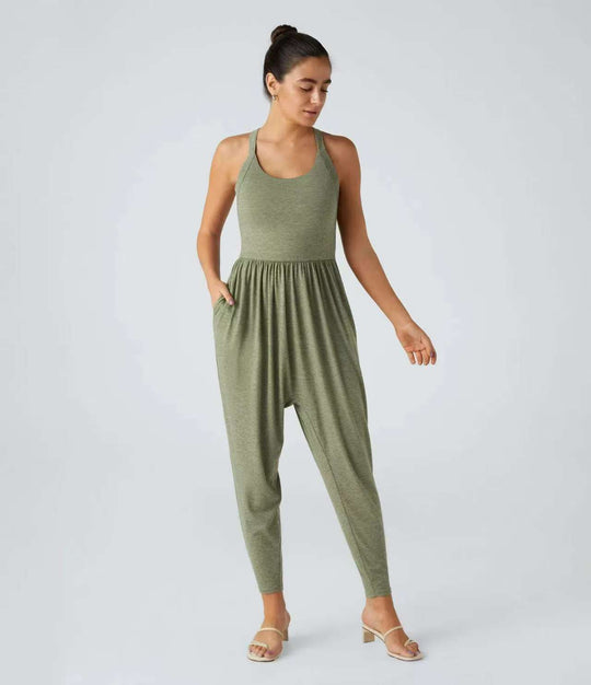 Damen Jumpsuit mit lässigem Schnitt und praktischen Seitentaschen Heidi-Mode