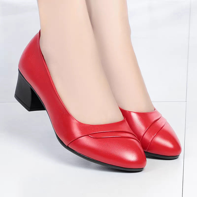Damen Komfortable Pumps mit elegantem Rüschendesign und bequemem Blockabsatz EB