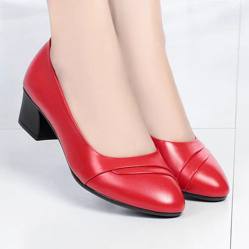 Damen Komfortable Pumps mit elegantem Rüschendesign und bequemem Blockabsatz EB