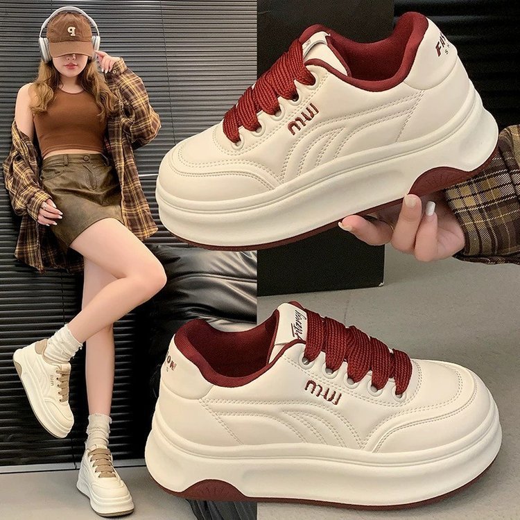 Damen Modische Plateau Sneakers mit komfortabler Dämpfung EB