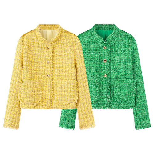 Damen Kurzjacke mit strukturiertem Design und goldenen Knöpfen EB