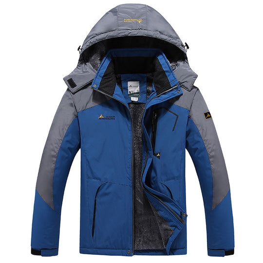 Herren multifunktionale wasserdichte Outdoorjacke mit abnehmbarem Fleece-Innenlayer und verstellbarer Kapuze EB