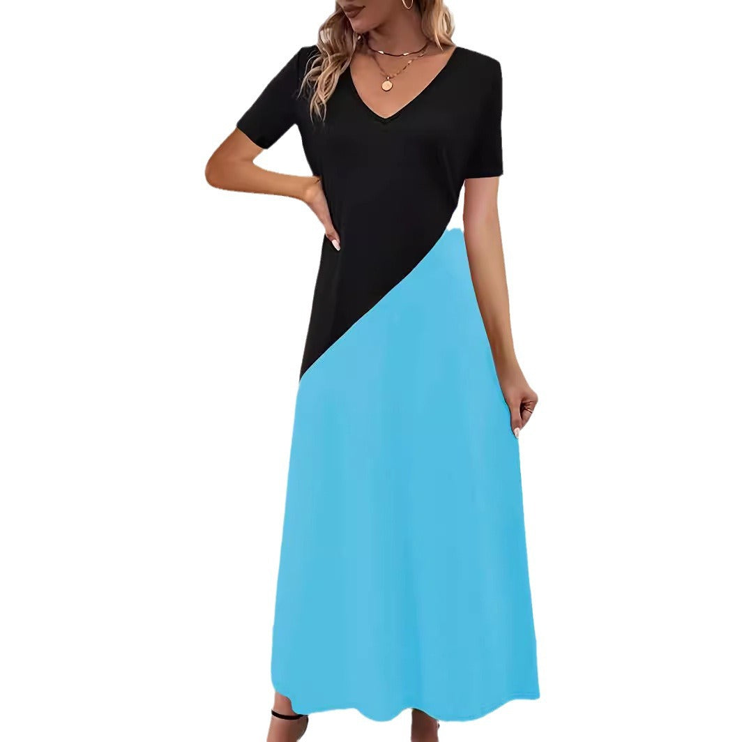 Maxikleid mit Farbblock für Damen EB