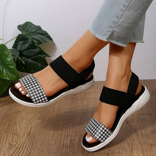 Damen Freizeitsandalen mit elastischen Riemen und rutschfester Sohle EB