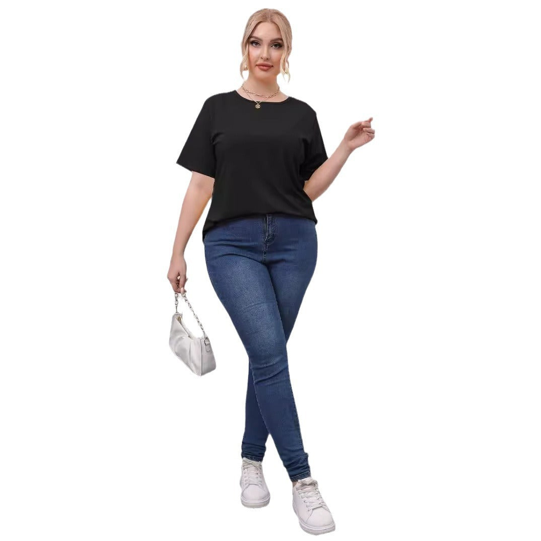 Damen angesagtes T-Shirt mit kreativen Ausschnitten EB