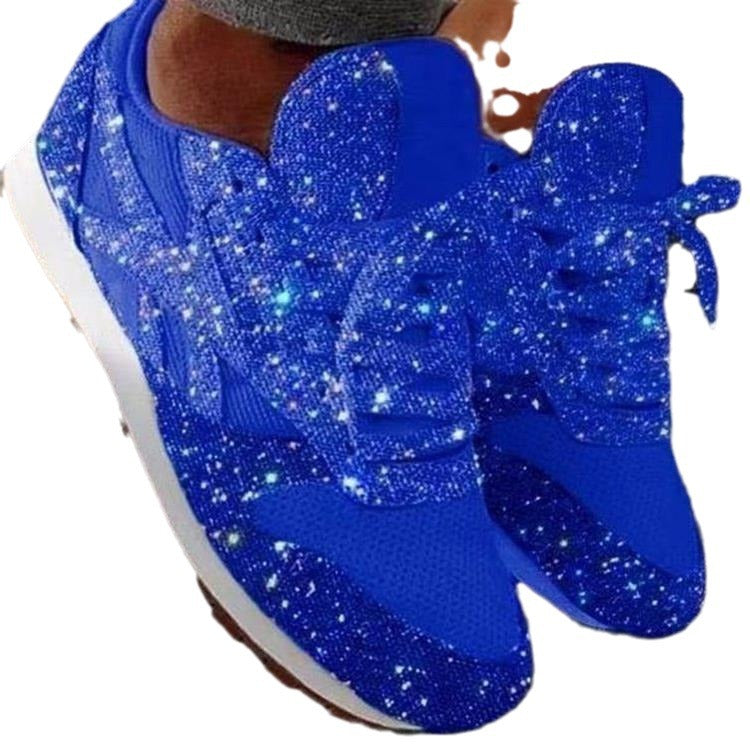 Damen Glitzernde Sport Sneakers EB