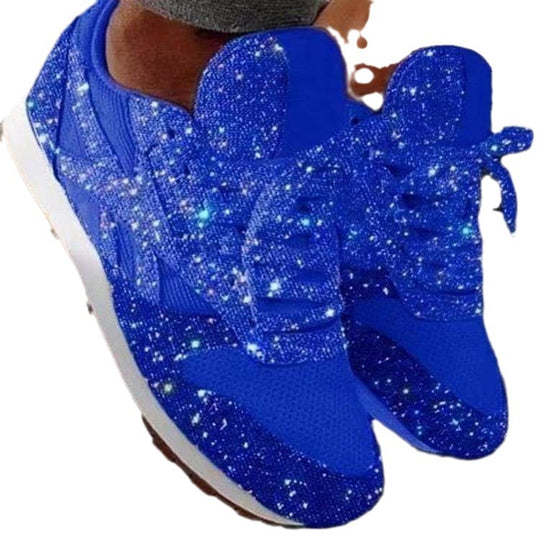 Damen Glitzernde Sport Sneakers EB