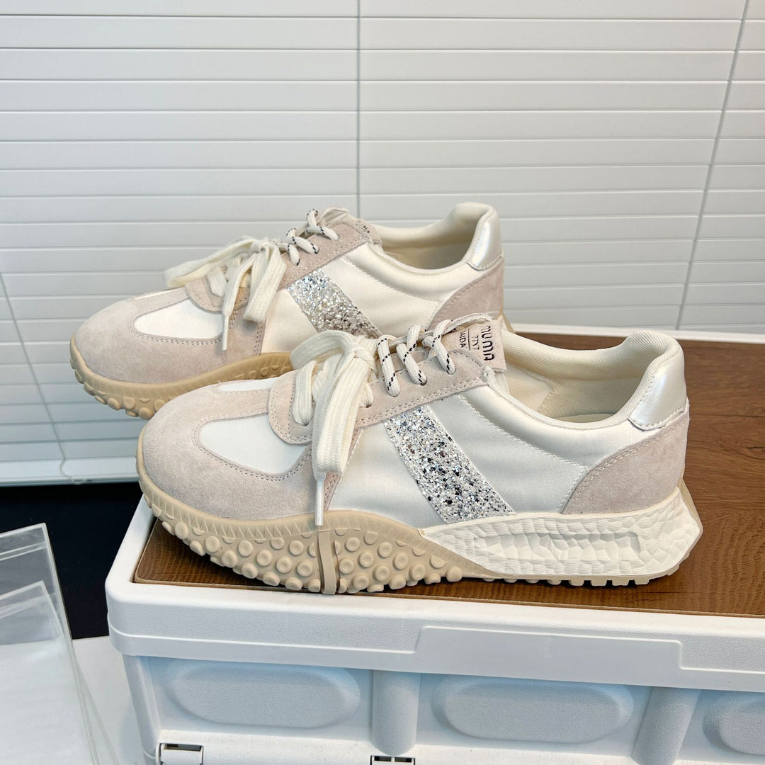 Damen Sportliche Sneakers mit Glitzerapplikationen und rutschfester Sohle EB