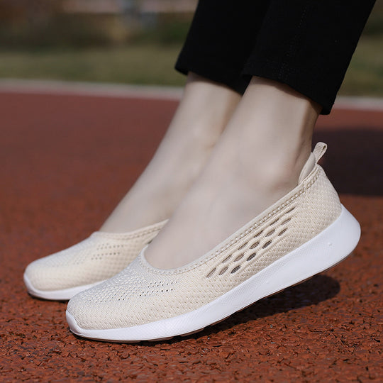 Damen Atmungsaktive Slip-On Freizeitschuhe mit elastischer Sohle EB