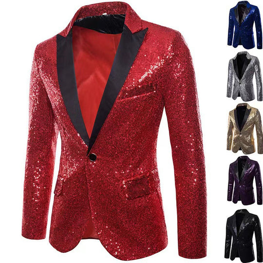 Herren schimmernder Pailletten Blazer EB