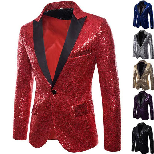 Herren schimmernder Pailletten Blazer EB