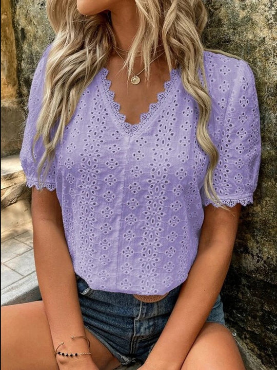 Damen Bluse mit Lochstickerei EB