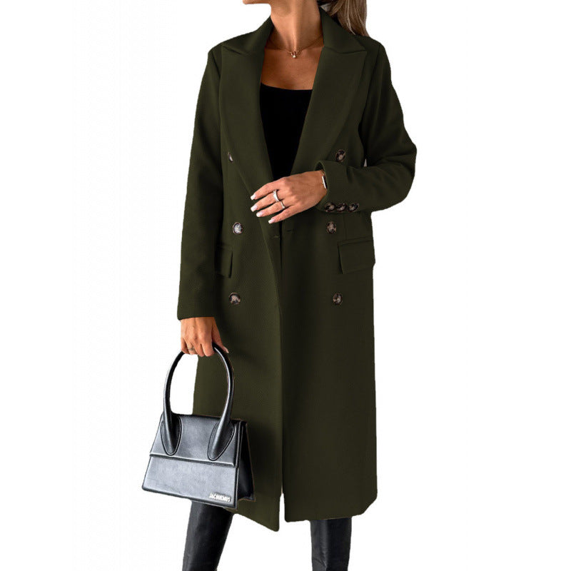 Damen Eleganter Doppelreihiger Mantel mit hochmodernem Schnitt EB