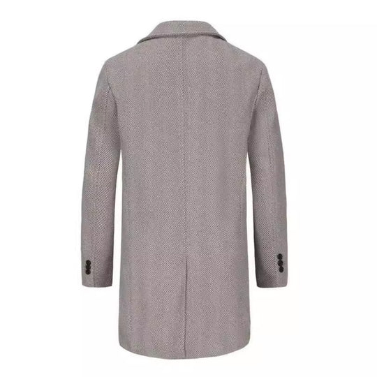 Herren eleganter Doppelreiher-Mantel mit strukturiertem Obermaterial EB