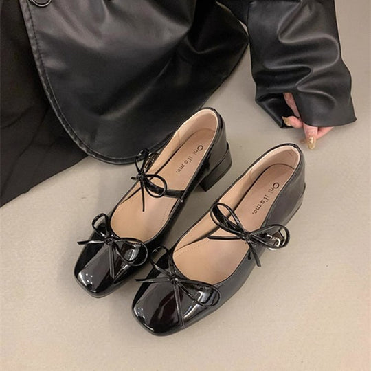 Damen elegante und bequeme Ballerinas mit dekorativem Schleifendetail EB