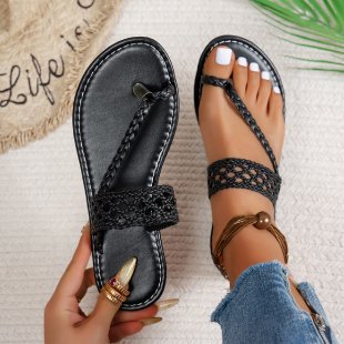 Damen Raffinierte Zehentrenner-Sandalen mit geflochtenem Riemen EB