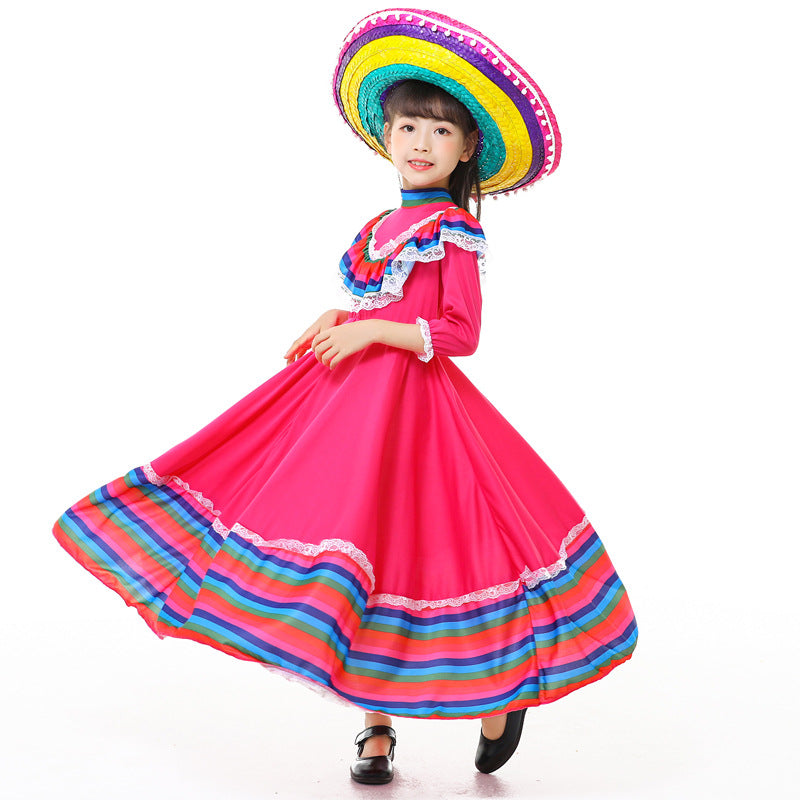 Mädchen Trachtenkleid mit buntem Saum EB