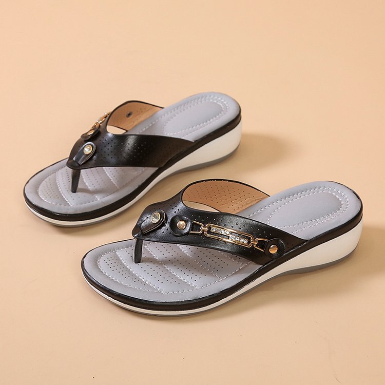 Damen Wedge-Sandalen mit komfortablem Fußbett und dekorativen Akzenten EB