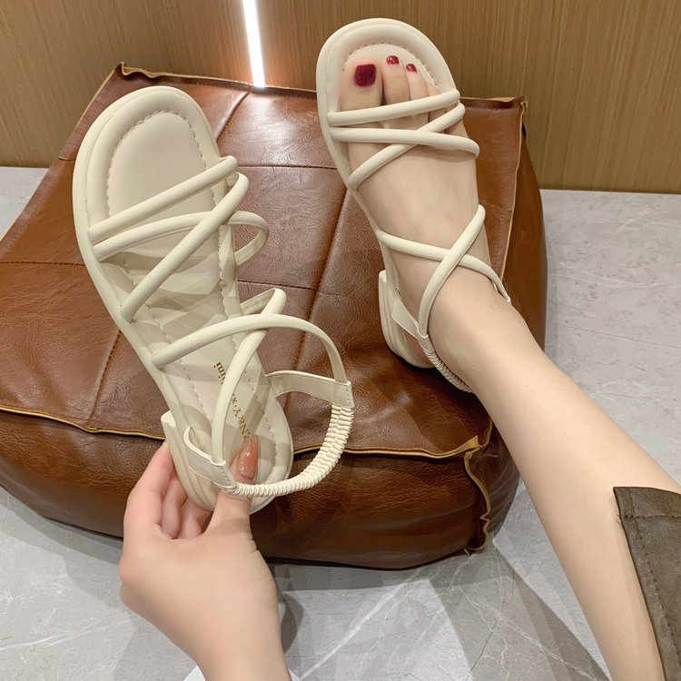 Damen Riemensandalen mit elastischem Riemendesign EB