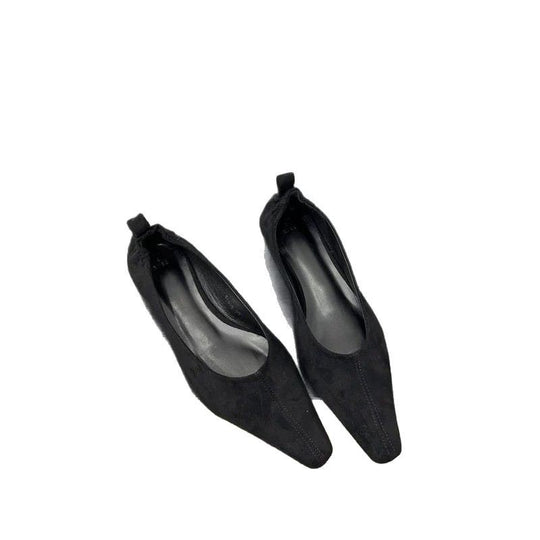 Damen Elegante Ballerinas mit spitzem Zehenbereich und feiner Velours-Oberfläche EB