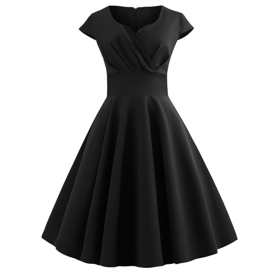 Damen A-Linien Kleid mit elegantem Taillenschnitt und schwingendem Saum EB