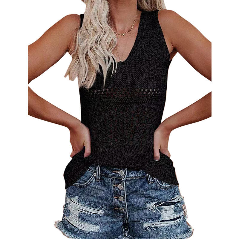 Damen Stricktanktop mit vielseitigem Lochmuster EB
