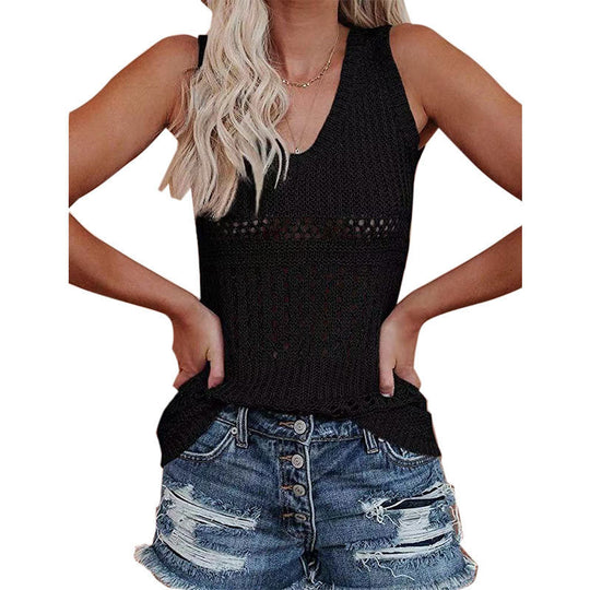 Damen Stricktanktop mit vielseitigem Lochmuster EB