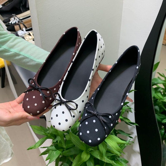 Damen Ballerinas mit gepunktetem Muster EB