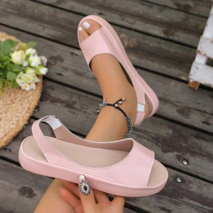 Damen Komfortable Slingback-Sandalen mit modischem Plateau und ergonomischem Fußbett EB