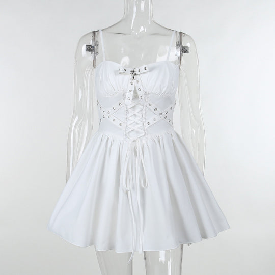 Damen figurbetonte Bluse mit Rüschendetails und Schnürung EB